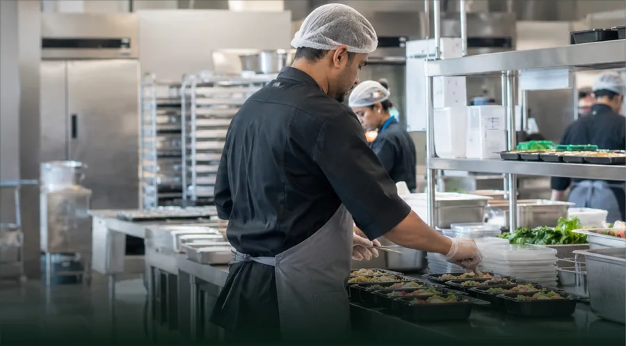 Team preparing orders in a Mizanplus kitchen